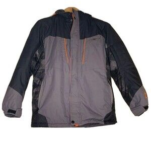 ZeroXposure Jacket Boys Large Gray Winter Insulated with Bright Orange 14 16